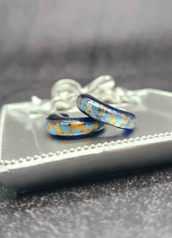 Hoop Earrings, Elegant Watercolour Statement  Hoop Earrings, Black Hoop Earrings