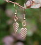 Copper & Bronze Leaf Earrings - Woodland Inspired Autumn Jewellery