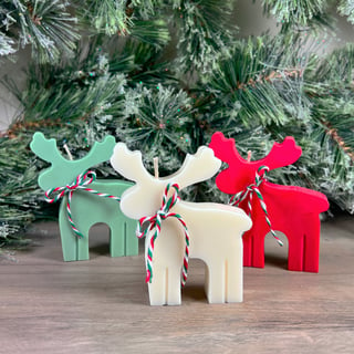 Christmas Reindeer Candle - Rudolph Christmas Decoration - Secret Santa Gift