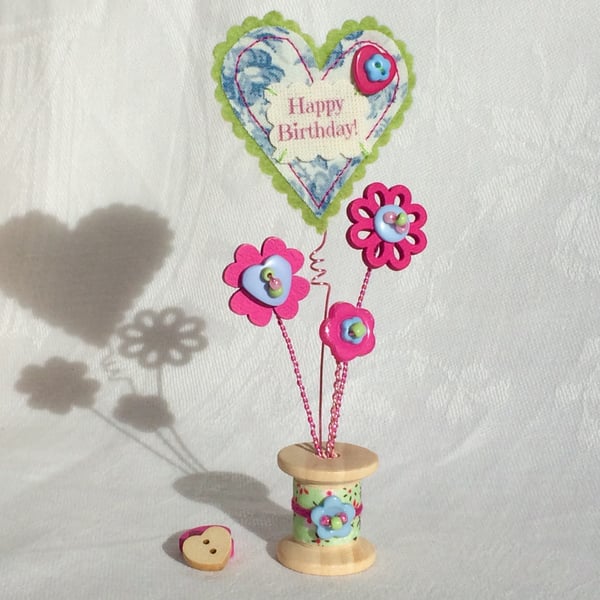 Button Bobbin Posy - Birthday