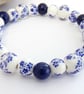 Lapis Lazuli and Ceramic Bead Bracelet