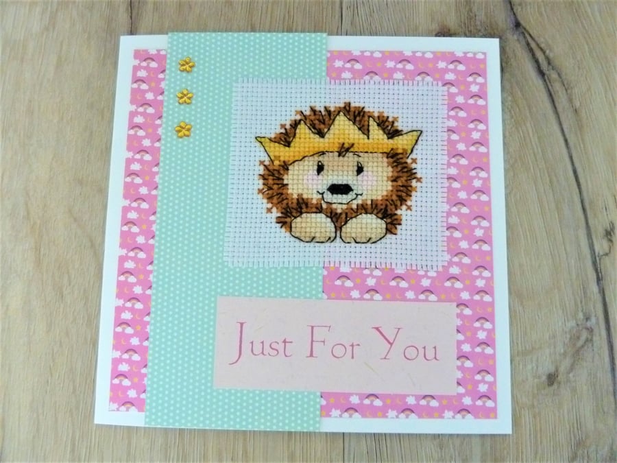 stitched card, hedgehog