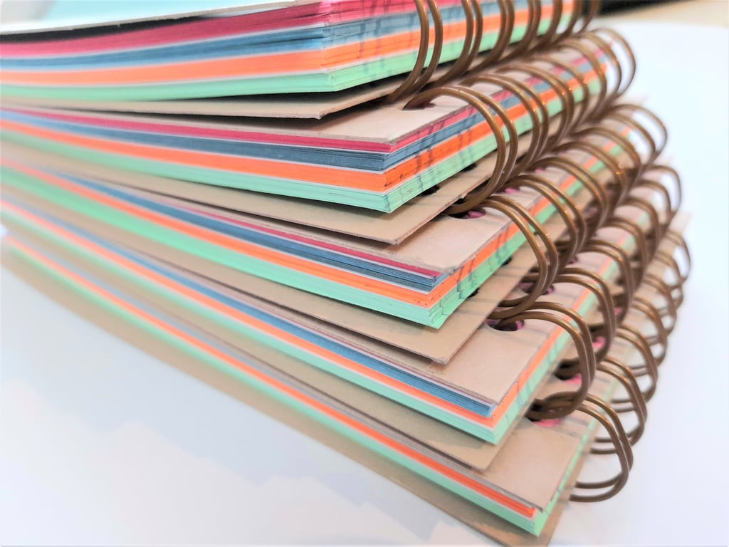 A6 Landscape Multi-coloured ruled junk journal - notebook
