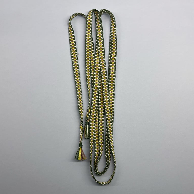 Handwoven band - green, purple, white