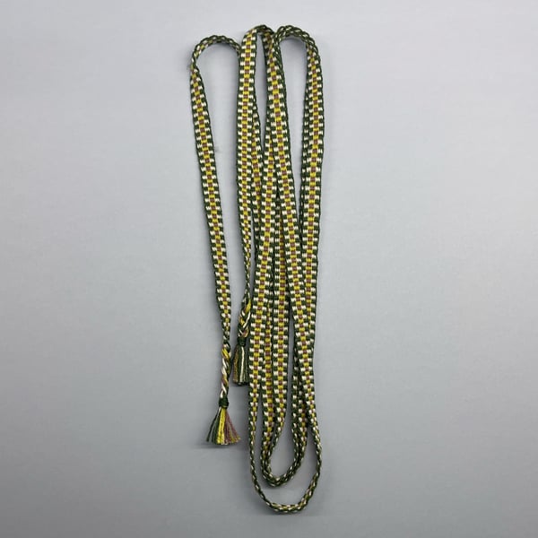 Handwoven band - green, purple, white