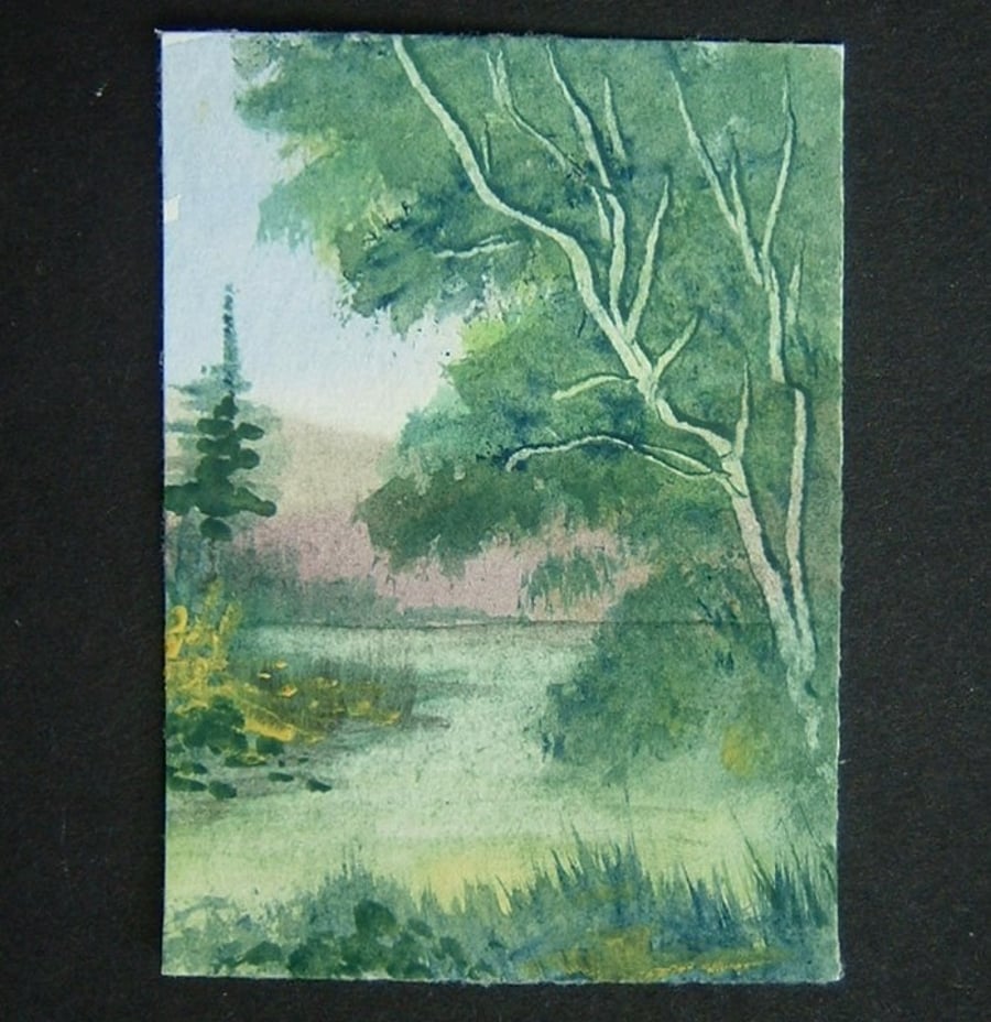 watercolour art painting aceo landscape ref 507