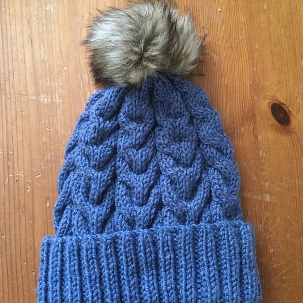Hand Knitted Hat - one size adult 