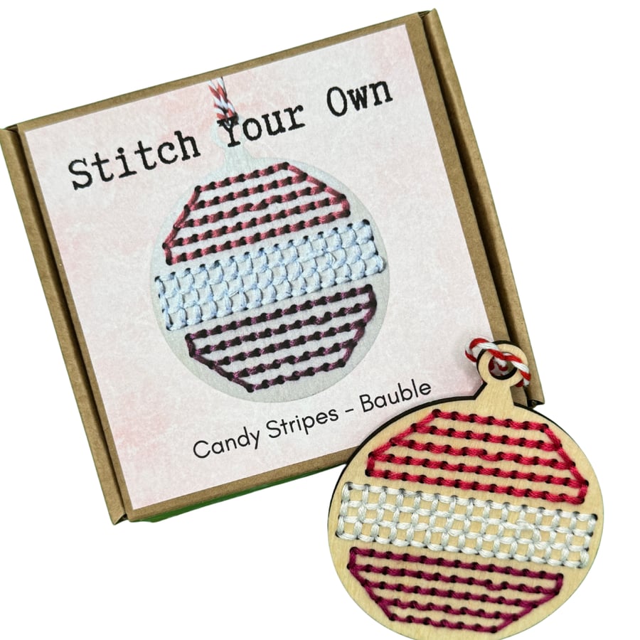Stitch Your Own Festive Decoration - Candy Stripes