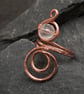 Quartz copper ring ,Statement Copper ring ,hammered and textured copper wire  - Image 1