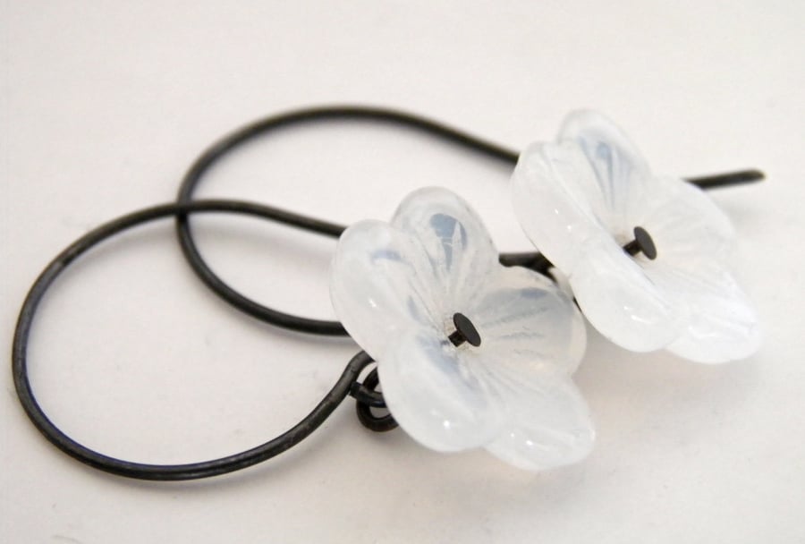 White Flower Earrings 