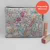 Make up bag in Golden Lily fabric large size 