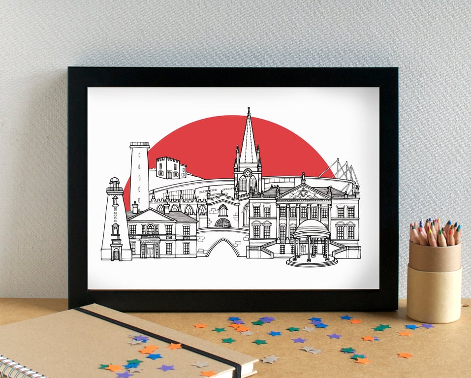 Rotherham United FC Skyline Art Print