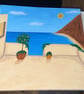 Terrace by the ocean  — Original costal Painting 