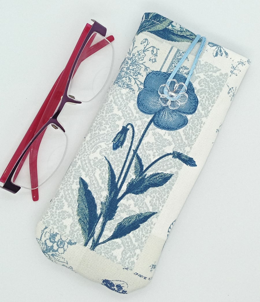 Blue Poppy Glasses Case 14F