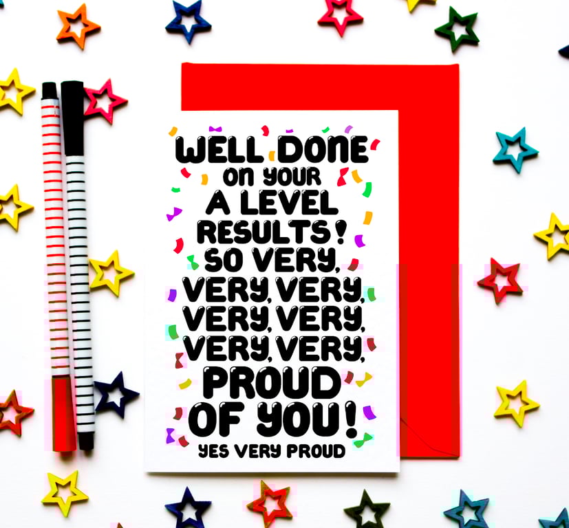 A Levels Congratulations Card, So Very Proud Of You Card For Son, Daughter