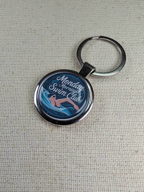 Monday Morning Swim Club - Swimmer Keyring - Large Resin Coated Keychain