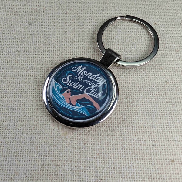 Monday Morning Swim Club - Swimmer Keyring - Large Resin Coated Keychain