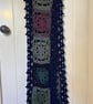 Mermaid tail colours and navy blue oversized crochet lace squares scarf - Image 5