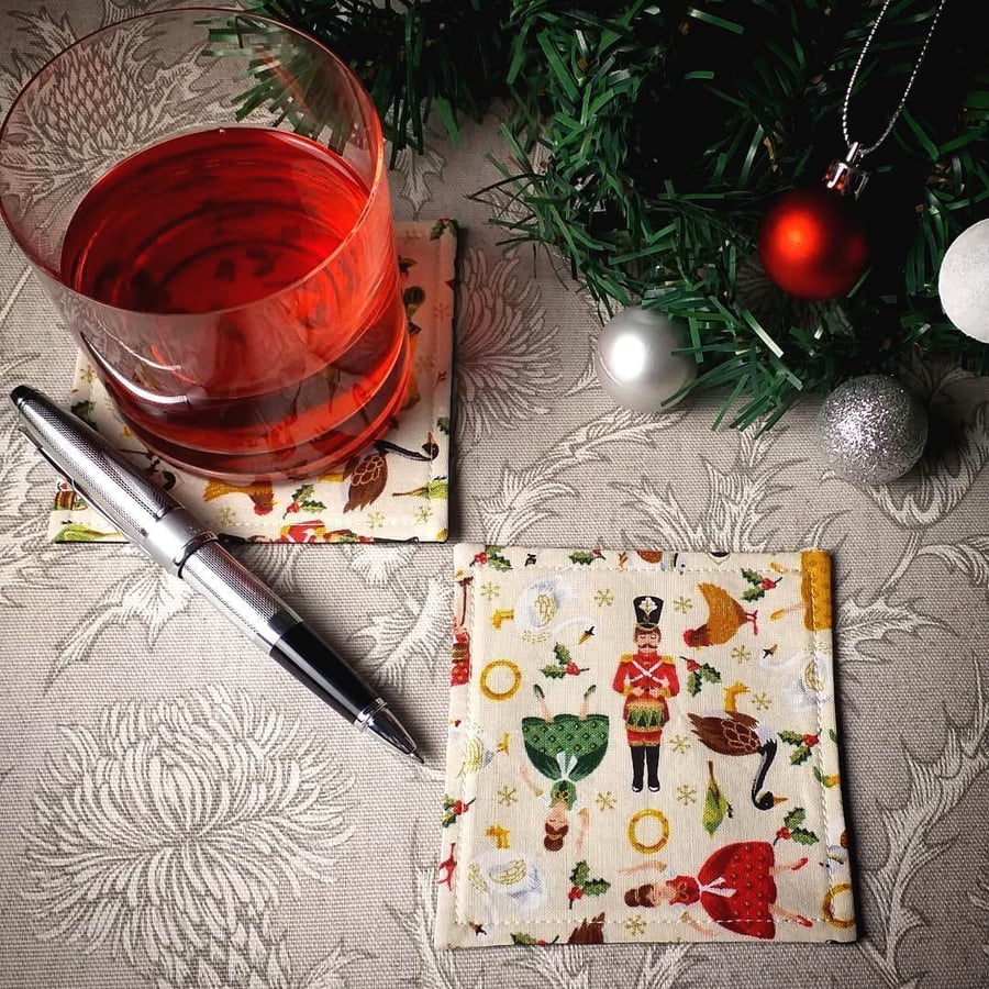 Square Coaster Set - Twelve Days of Christmas Design