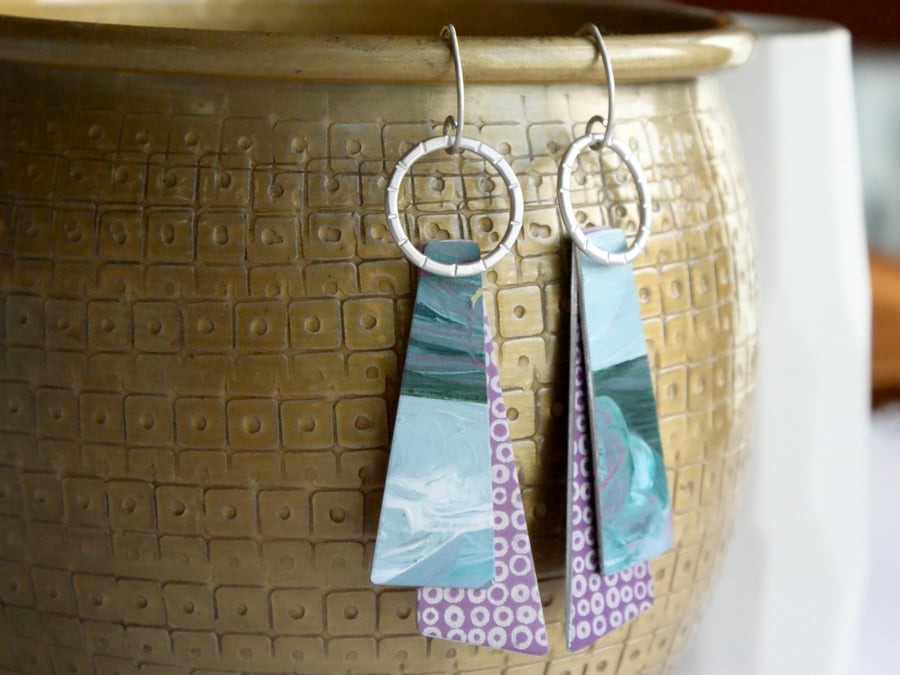 Painted dangly earrings