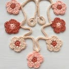 Crochet Flower Garland in Soft Pastel shades