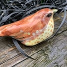 Handmade ceramic thrush bird 