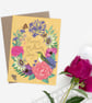 Yellow Floral Mother's Day Card A5 sized, featuring a bird illustration - Image 3