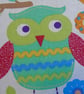 Fabric-Covered Cork Pinboard – Owl & Floral Design - Image 3
