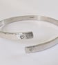 LOVE and Heart Bangle, Recycled Sterling Silver, Secret LOVE Message Inside - Image 3
