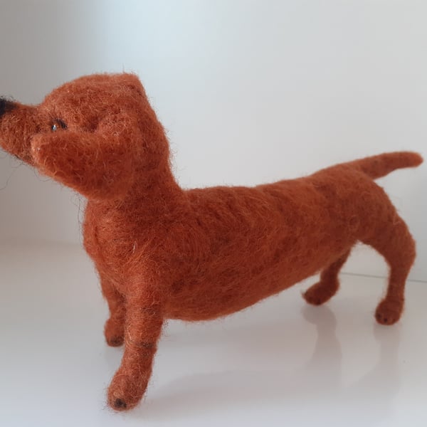 Daschund puppy,dog ooak,collectable needle felted wool sculpture 