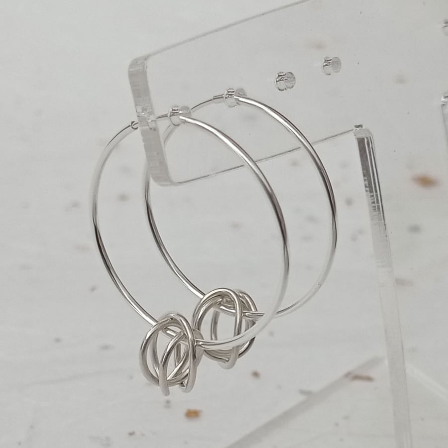 sterling silver hoop and wire earrings - jewellery handcrafted in South London