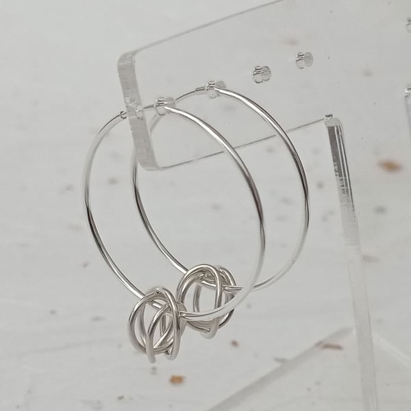 sterling silver hoop and wire earrings - jewellery handcrafted in South London