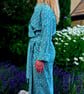 Handmade Liberty of London Tana Lawn Dressing Gown – Luxury Robe –Gingham Garden - Image 4