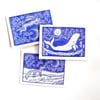 Hare, Fox and Whale Cards - Set of 3 - READY TO SHIP