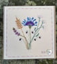 HAND EMBROIDERED MEADOW FLOWERS CARD - Image 1
