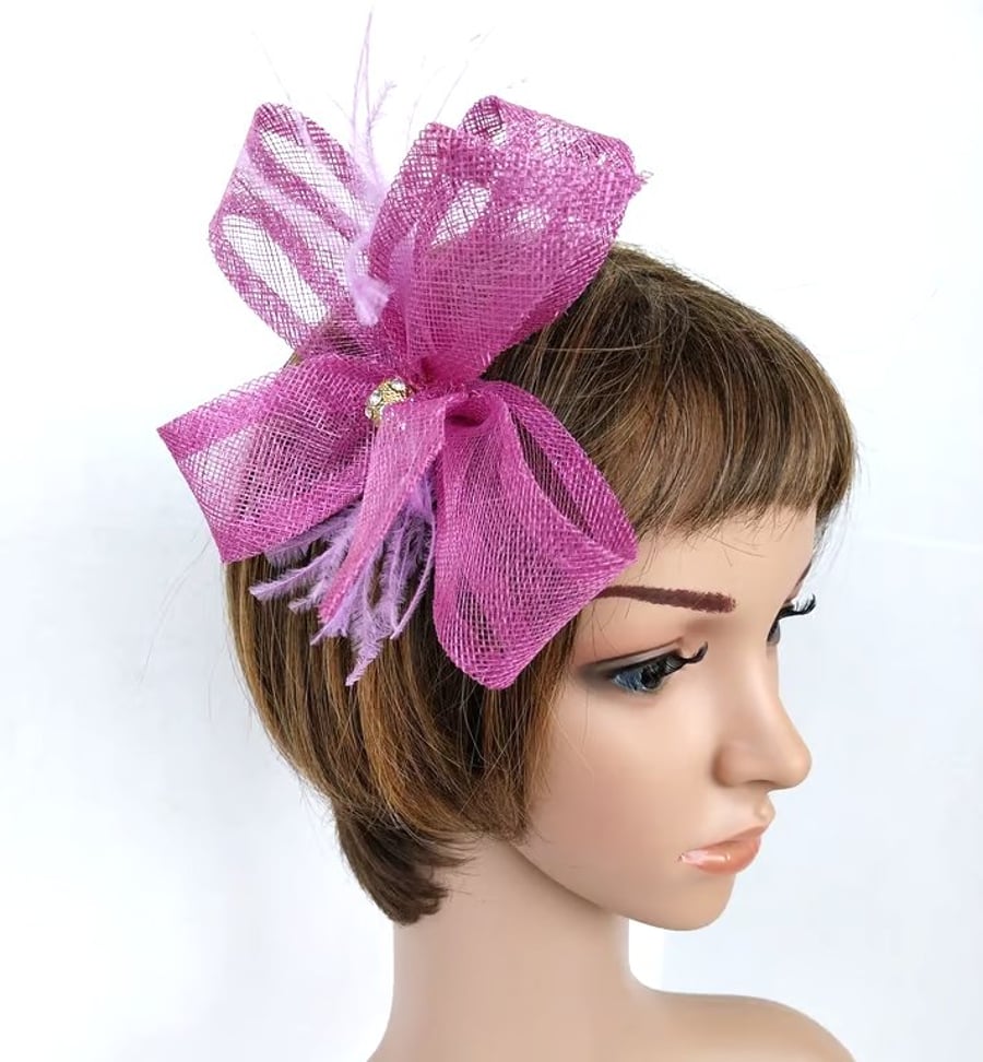 Small lilac fascinator clip