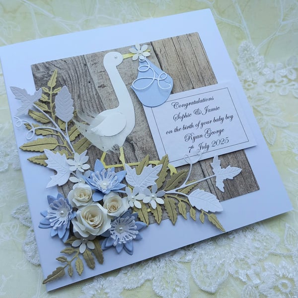 Handmade New Baby Boy Card 