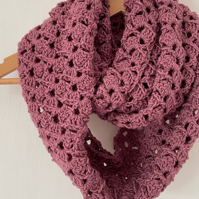 Pink Infinity Scarf - Handmade Crochet - Practical Presents for Her
