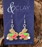 Floral Easter Bunny Polymer Clay Earrings