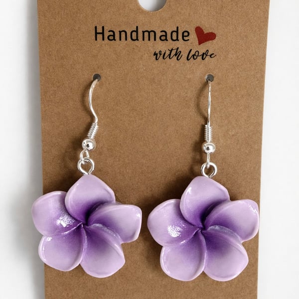 Sterling Silver Earrings - Flowers (Lilac) - Brand New & Sealed!! 
