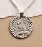 Fox Engraved Sterling Silver Coin Necklace - Image 1