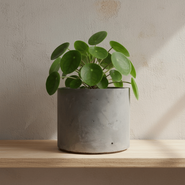 Rustic Dark Grey Concrete Plant Pot Holder - Large Graphite Pot Cover (lpp40)