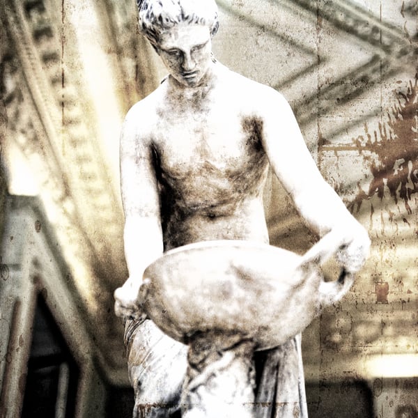 Replica Sculpture of Danaide, Royal Casino Murcia Spain, Archival Photo Print