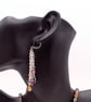 Tourmaline Cubes & Silver Spacers Necklace with Lilac Crystal Pendant & Earrings - Image 7