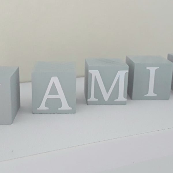 Personalised Baby Blocks, Painted Wood Blocks, Personalised Blocks, Nursery Deco