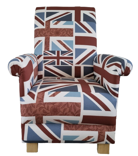 Kids Union Jack Armchair Fryetts Fabric Children's Chair British Flag Boys Girls