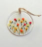 Yellow Floral Suncatcher: Fused Glass Flower Hanger