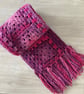 Chunky Crocheted Granny Square Scarf - Shades of Pink