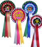 BIrthday Age Rosettes - Standard designs with any age . Choice of ribbon. from
