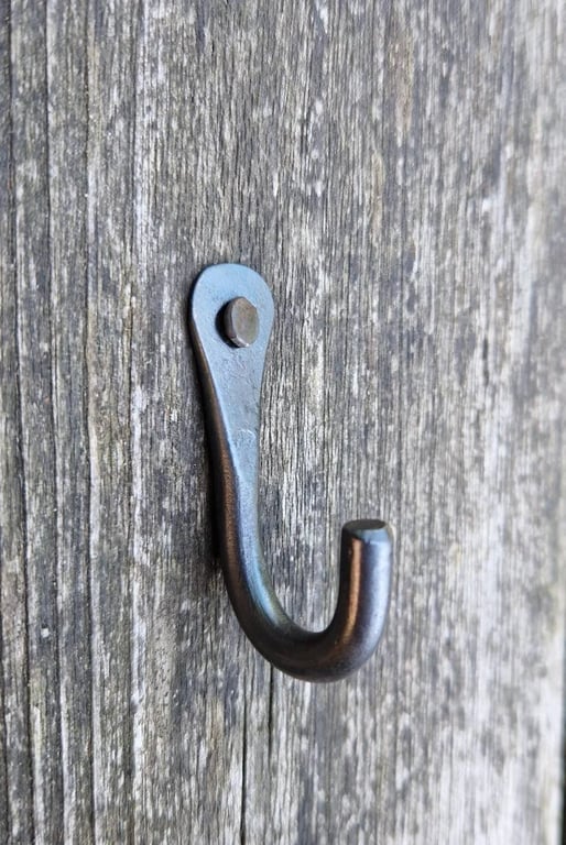 Small Hand Forged Hook kitchen Bathroom Pots Pans Cup Curtain Tie Backs